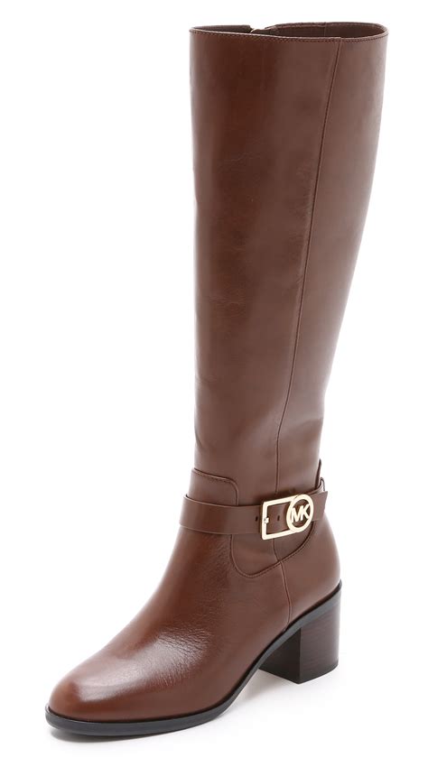 michael kors brown heel boots